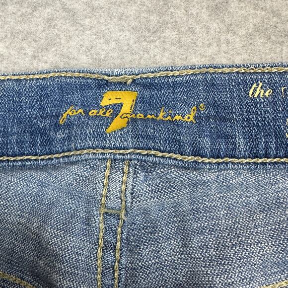 7 For All Mankind Jeans SZ 31 Medium Wash Stretch Denim Relaxed Skinny Straight - Picture 2 of 12